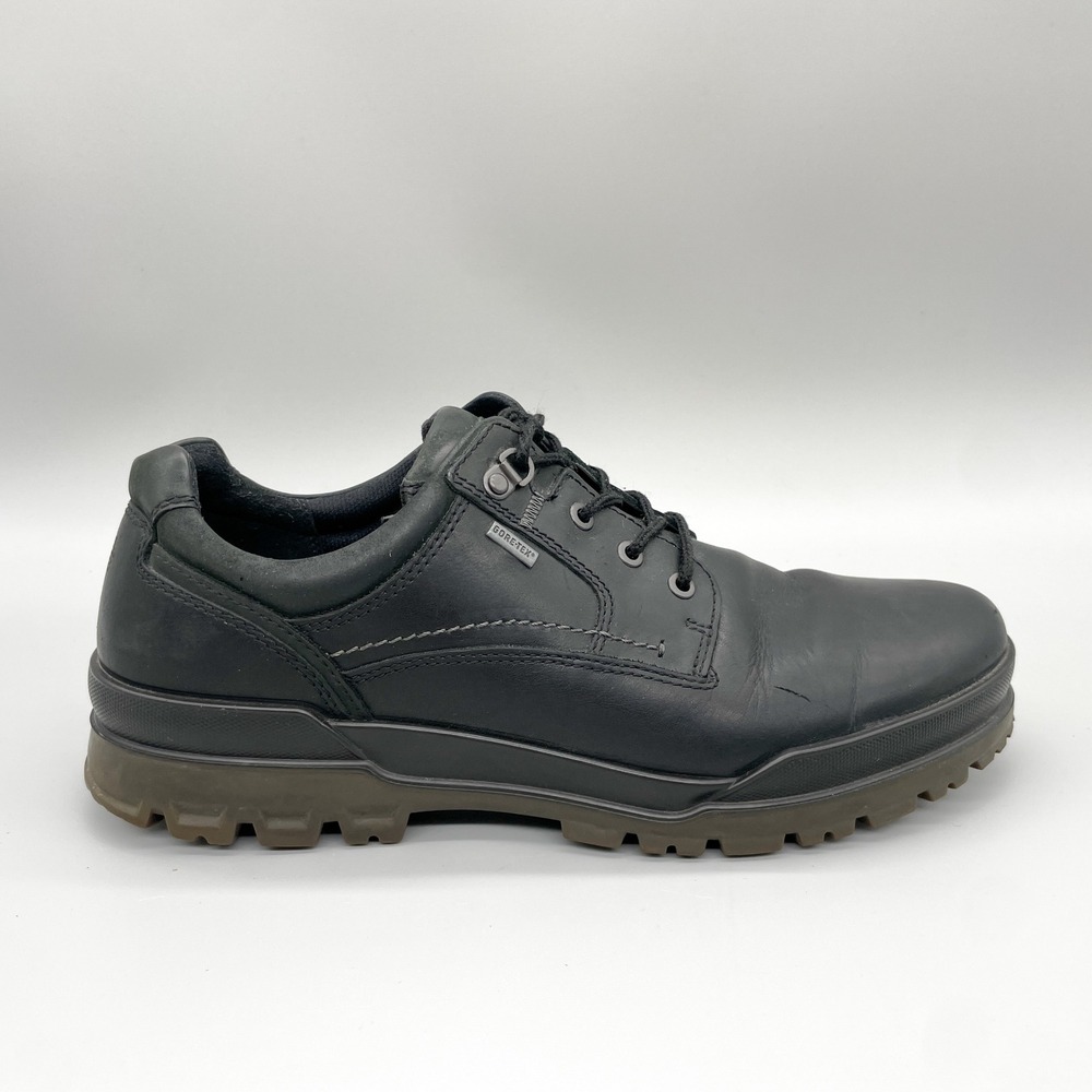 ECCO Track 6 Low GORE-TEX Mens 46 12 Black Leather Hiking Shoes Rugged Outdoor